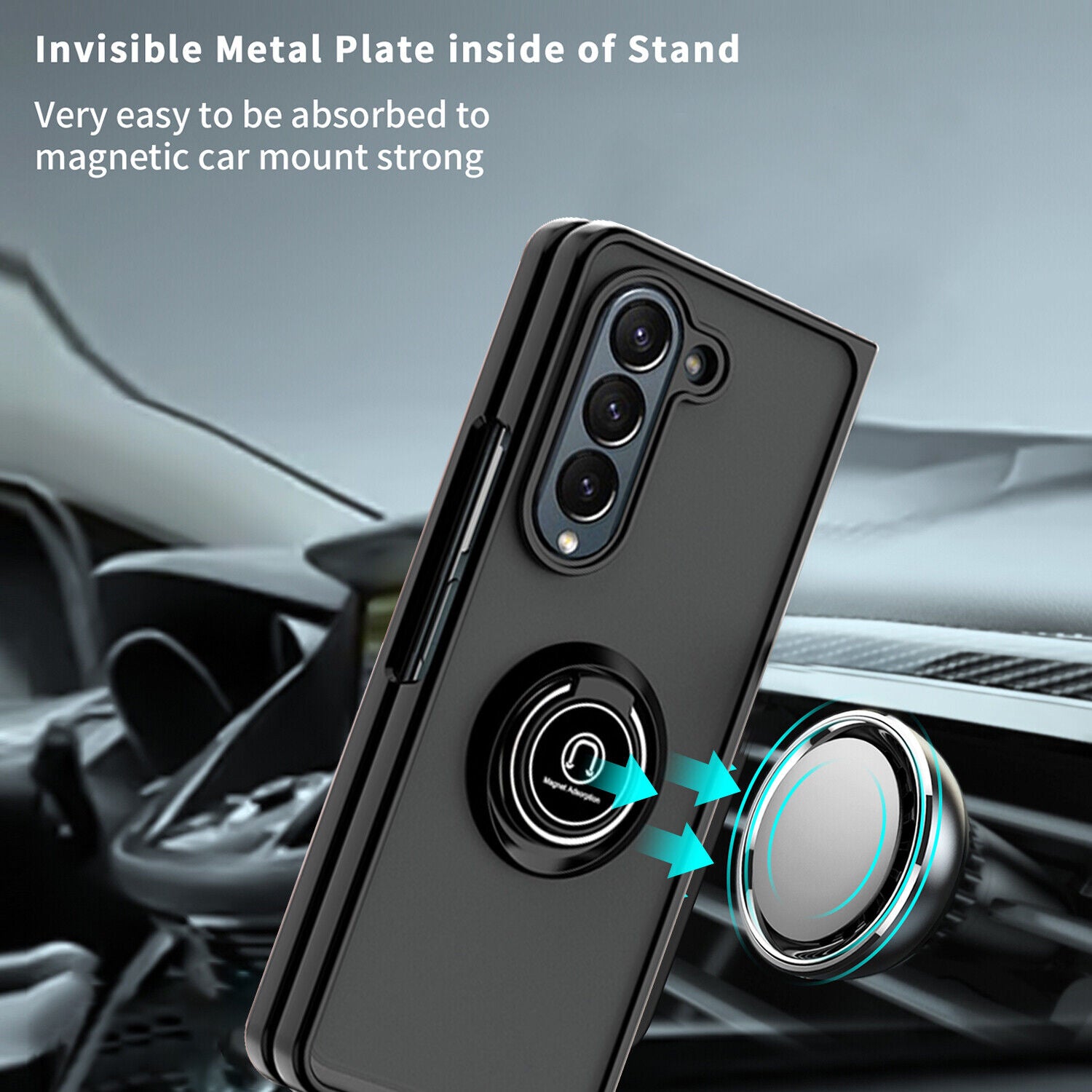 Matte Ring Case for Samsung Galaxy Z Fold 5 5G Matte Ring Case for Samsung Galaxy Z Fold 5 5G